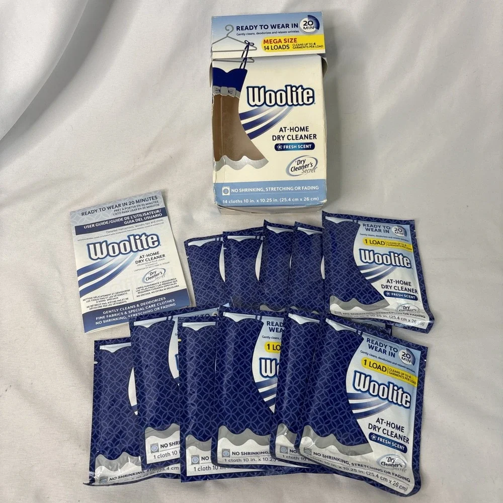 Woolite At-Home Dry Cleaner 11 Loads 20 Min Fresh Scent Discontinued Used Box